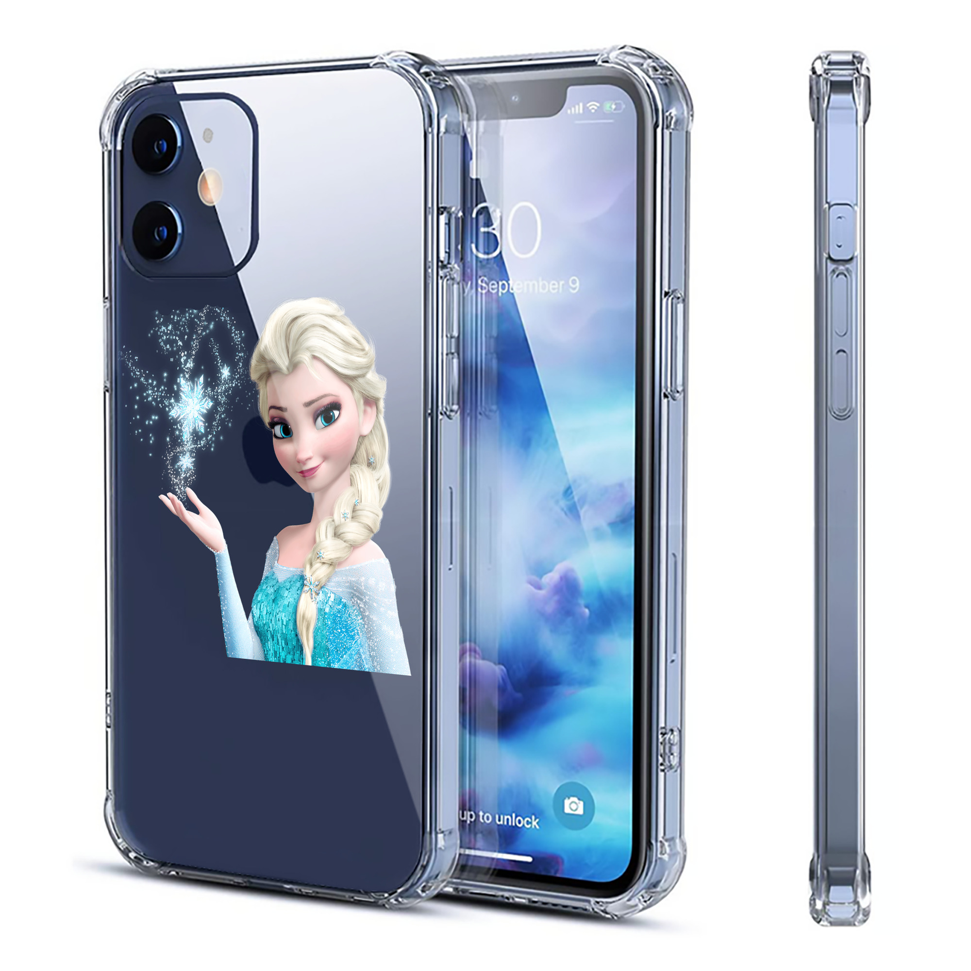 （画像用） アナと雪の女王 アンナ エルサ Frozen Anna Elsa 【iPhone 12シリーズ対応】透明スマホケース（クリアソフトケース）